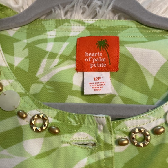 Hearts of Palm Petite Jacket brand new with tags size 12P green and white - Picture 9 of 15
